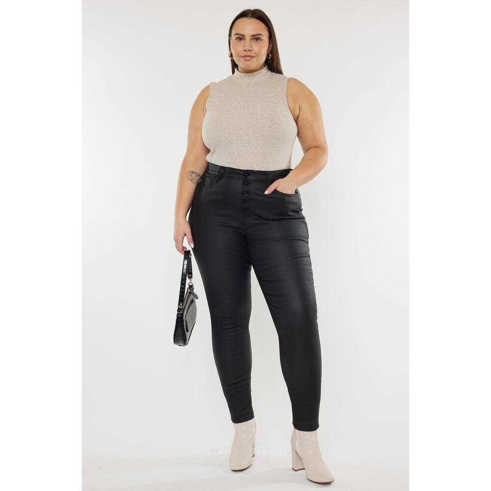 KanCan Plus High Rise Coated Ankle Skinny - KC6341 - Size 16W